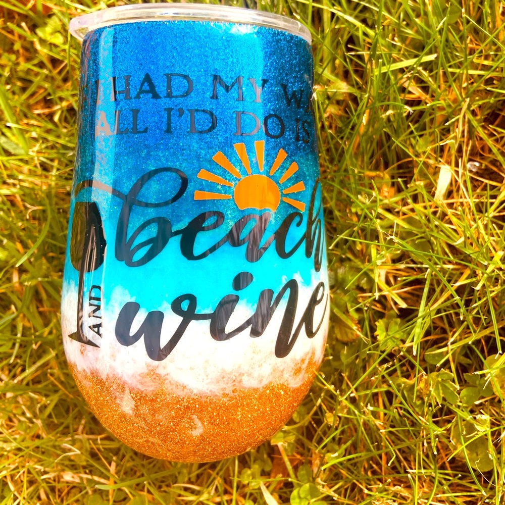 12oz HOGGs stainless steel wine tumbler.